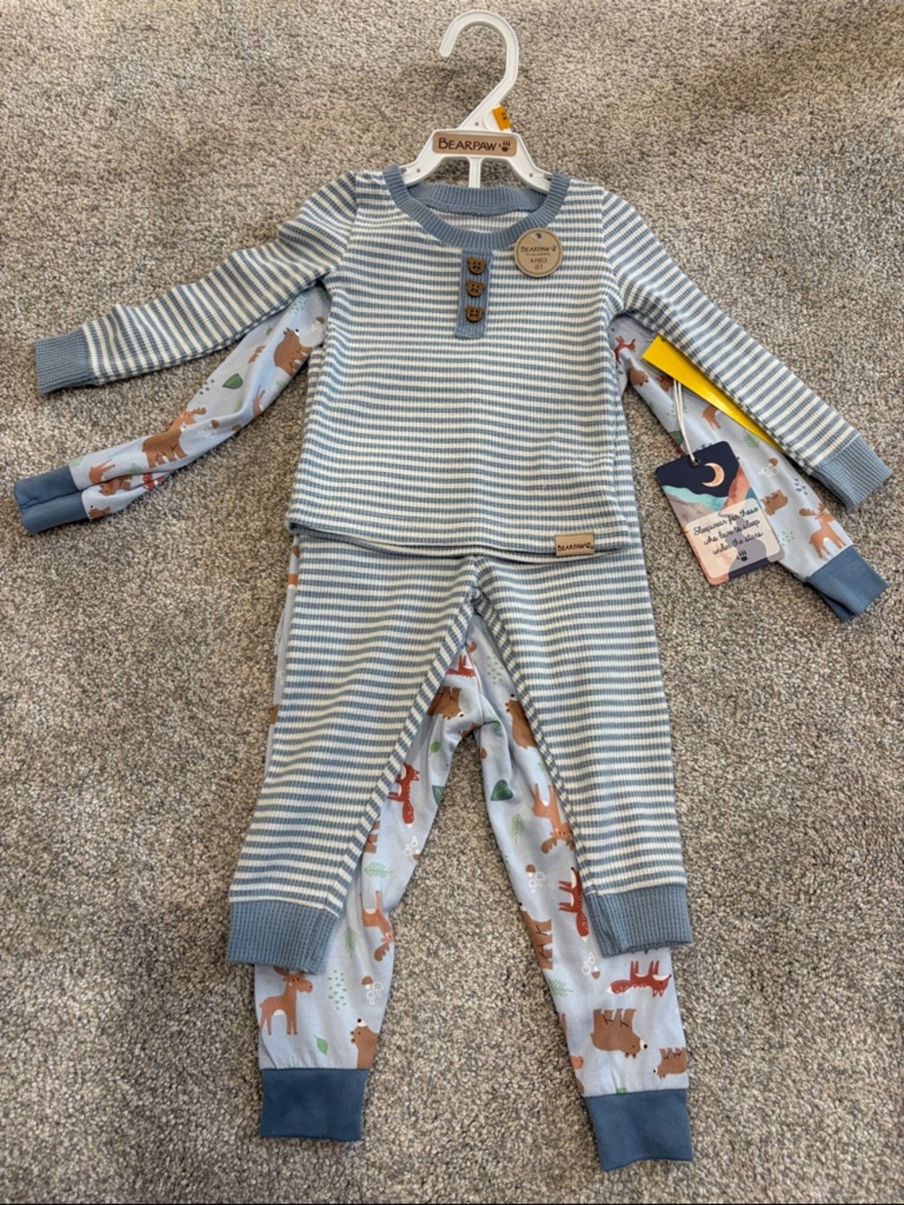 Cute blue woodland animal pajama set by Bearpaw